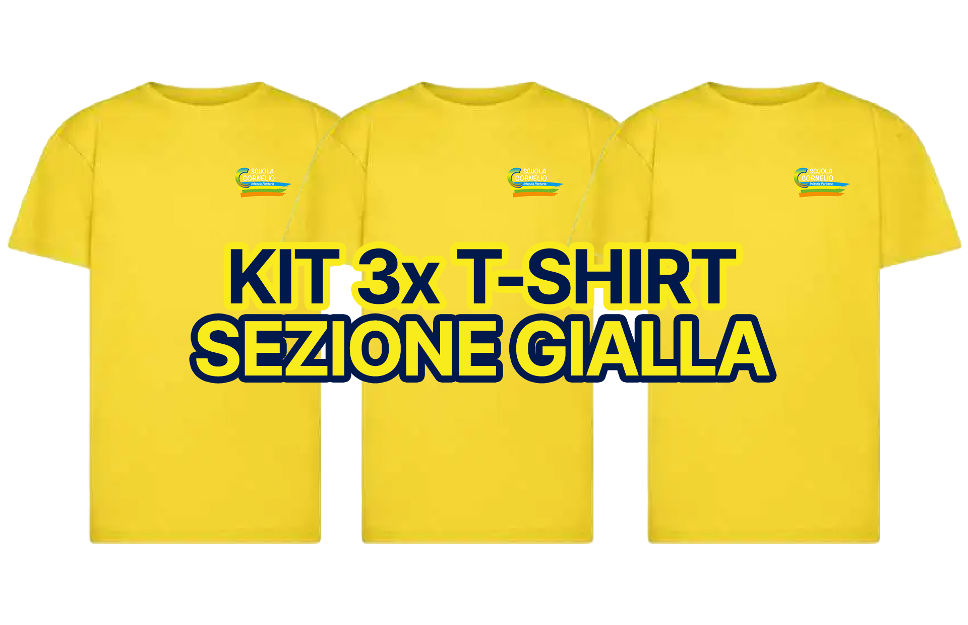 Kit 3x T-Shirt (Sezione Gialla) - SCUOLA CORNELIO