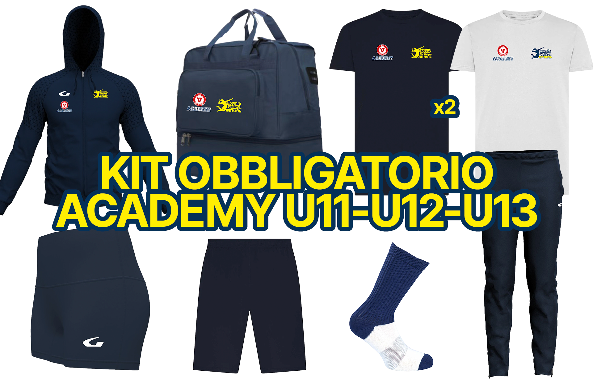 Kit Obbligatorio ACADEMY U11-U12-U13 NOVATE VOLLEY